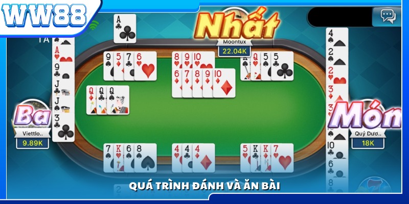 Trình tự đánh và ăn bài trong Phỏm